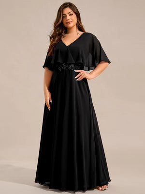 Kate Elegant Shawl Bat-wing Sleeve Chiffon Evening Dress