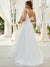 Hope Double V Neck Lace Tulle Wedding Dress