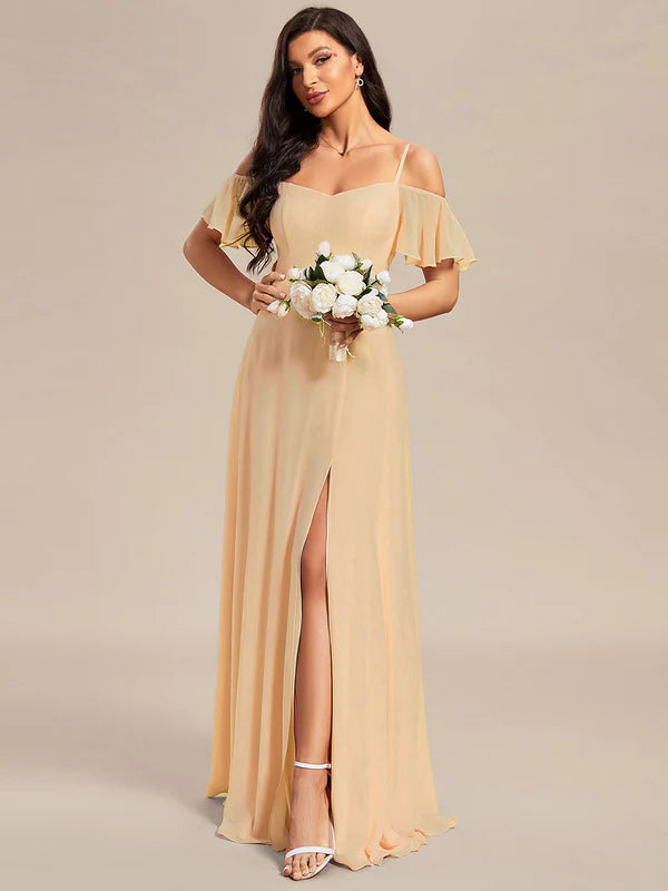 Gina Off shoulder Chiffon Bridesmaid Dress