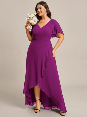 Jodi High Low Ruffle Chiffon Bridesmaid Dress