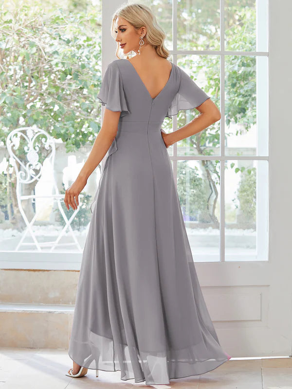 Jodi High Low Ruffle Chiffon Bridesmaid Dress