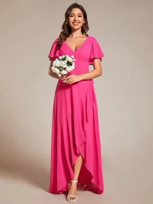 Jodi High Low Ruffle Chiffon Bridesmaid Dress