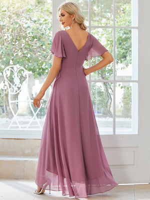 Jodi High Low Ruffle Chiffon Bridesmaid Dress