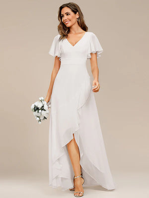 Jodi High Low Ruffle Chiffon Bridesmaid Dress