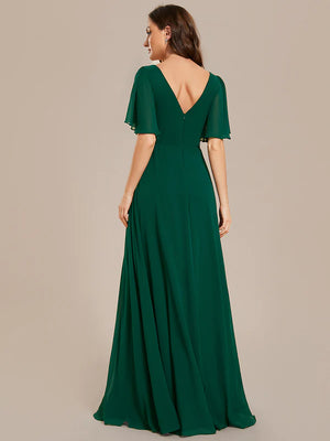 Heidi Chiffon Empire Waist Floor Length Evening Dress