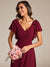 Amy Ruffle Sleeves V-neck Chiffon Dress