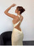 Grace Satin Backless Twist-Knot Dress