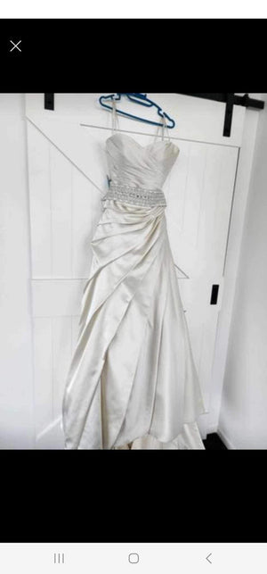 Two piece Champagne silk wedding dress