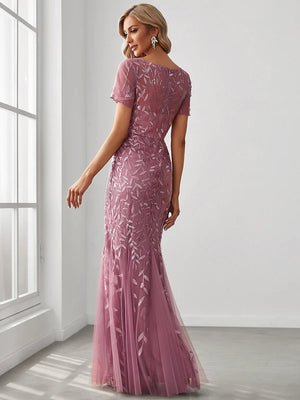 Lisa Sequin Fishtail Tulle Ball/Evening Dress