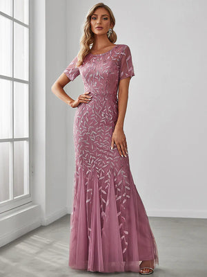 Lisa Sequin Fishtail Tulle Ball/Evening Dress