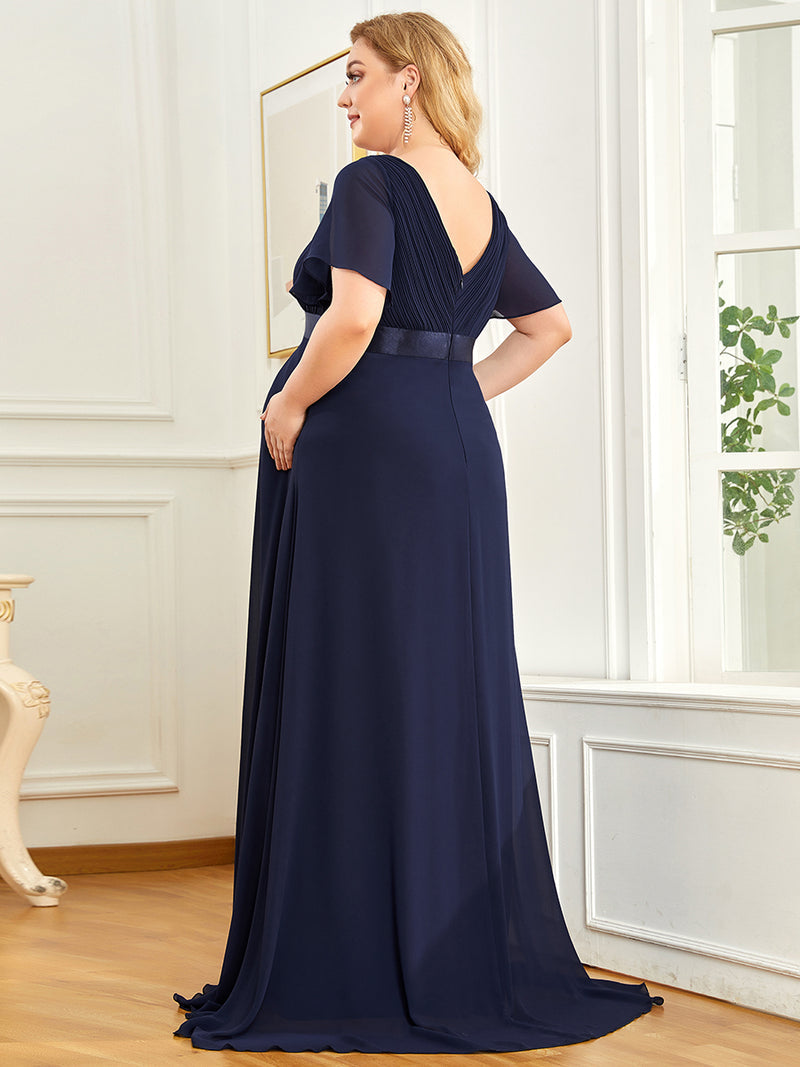 Jacqui Deep V neck Maternity Bridesmaids Dress