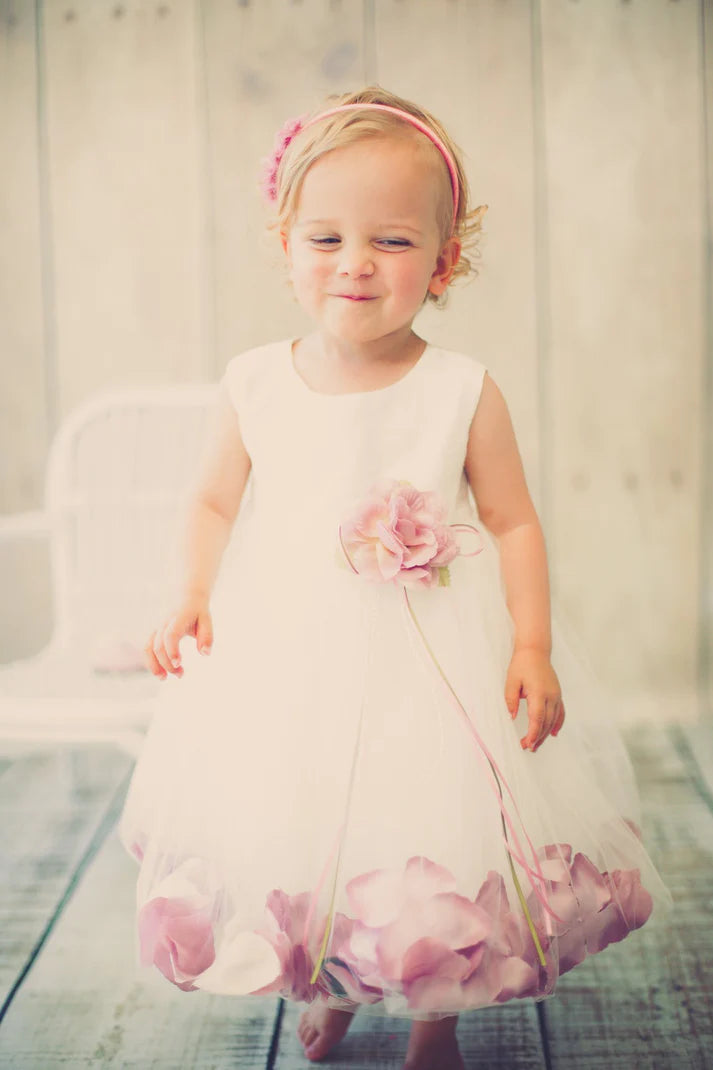 Flower Petal Dress With Sash